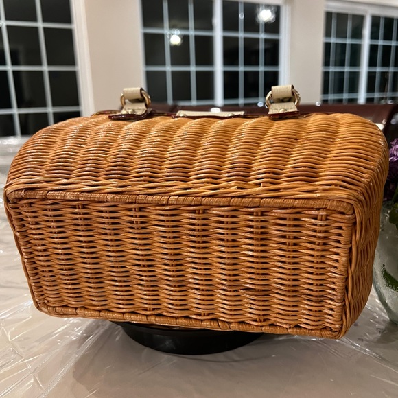 Vintage Kate Spade New York Wicker Basket Bag – Early 2000s Floral Lined - Picture 10 of 11